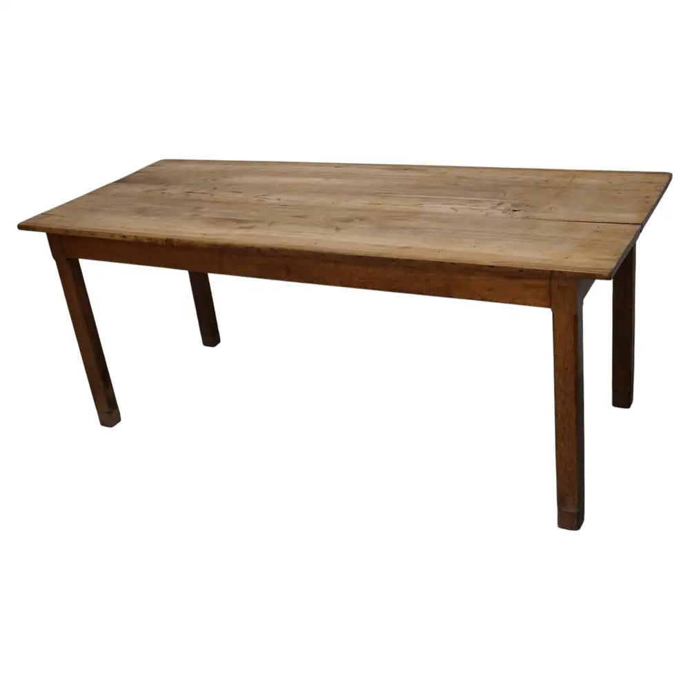 Antique Elm Early 20th Century French Rustic Farmhouse Dining Table
