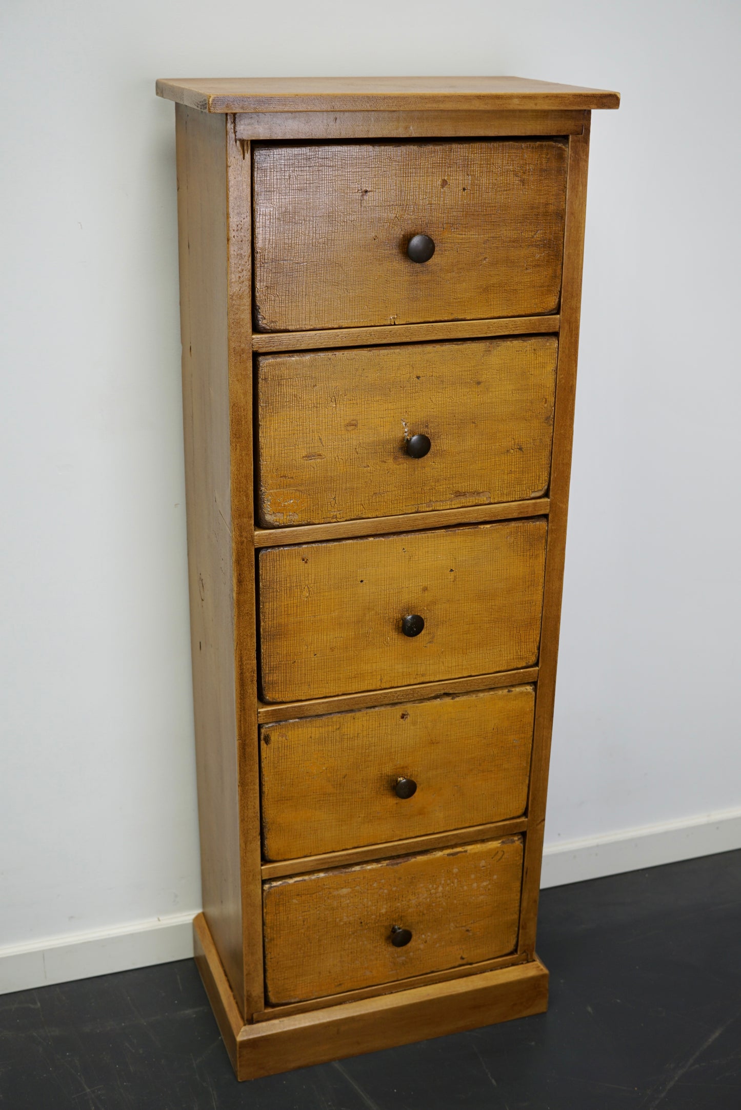 Antique Dutch Ochre Drawer Cabinet, Early 20th Century