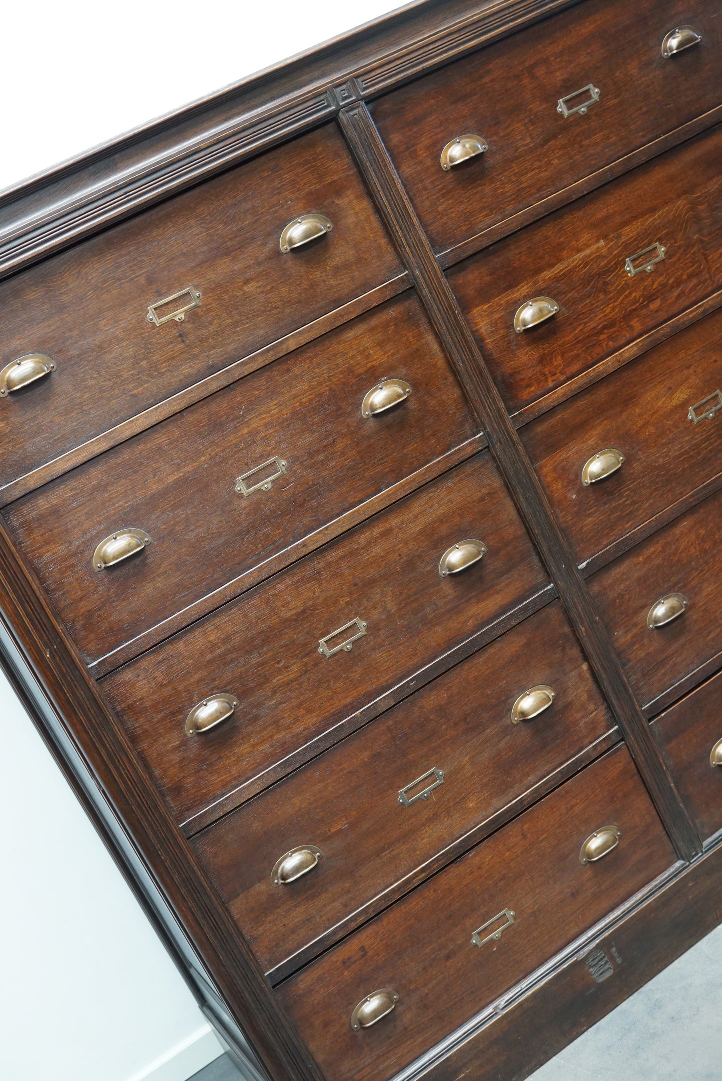 Very Large Antique French Oak Apothecary Cabinet, Early 20th Century