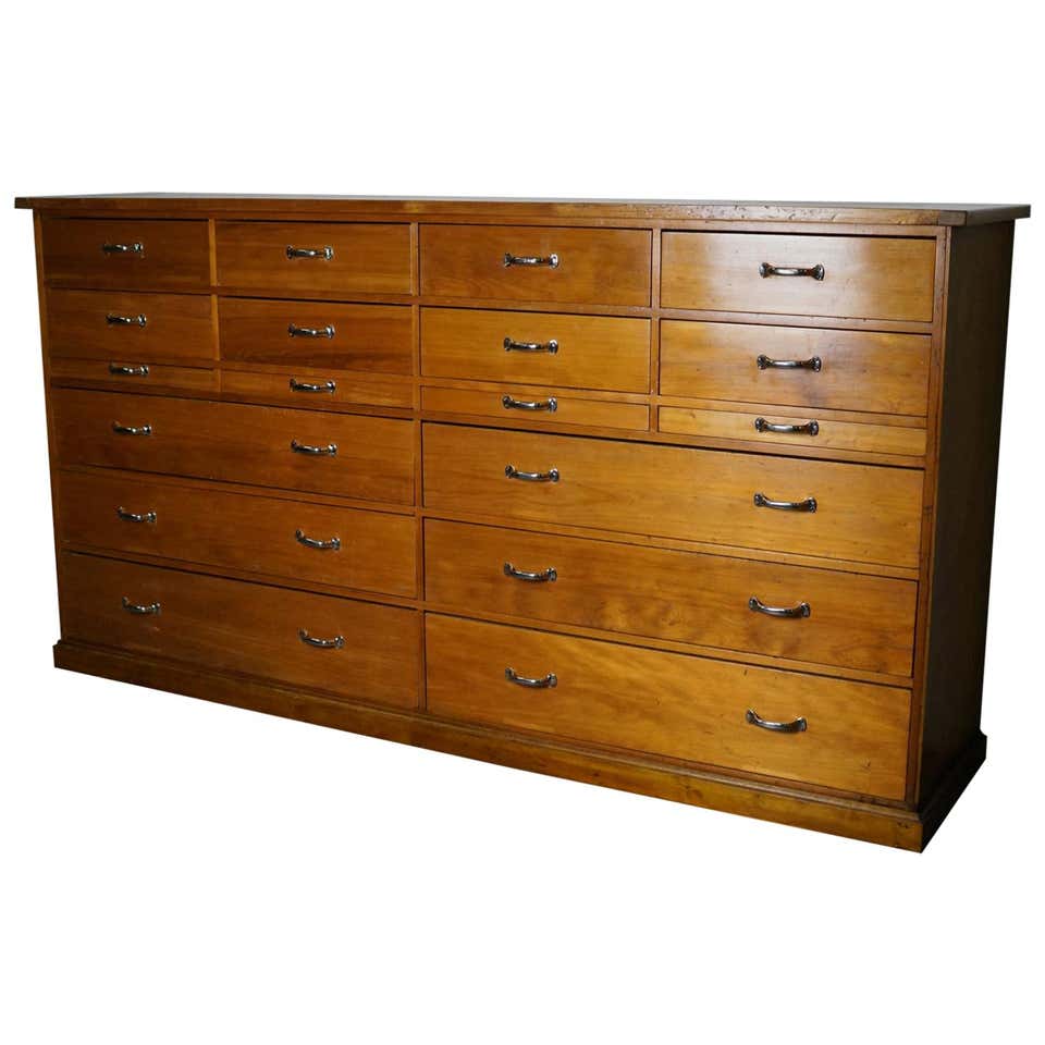 Large Dutch Cherry Apothecary Cabinet, 1950s
