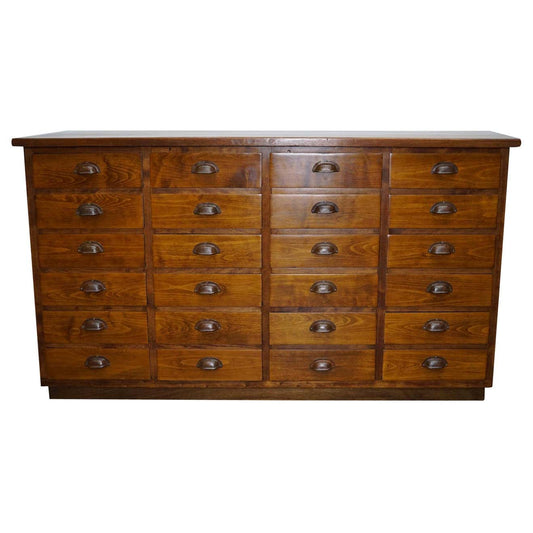 German Beech Apothecary Cabinet, Mid-20th Century