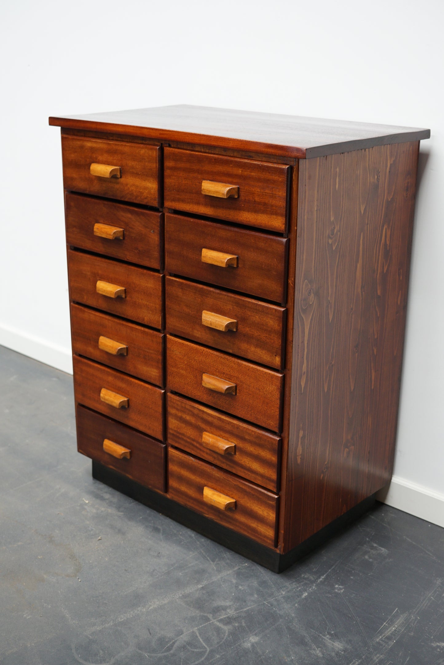 Dutch Mahogany & Pine Apothecary Cabinet, 1930s