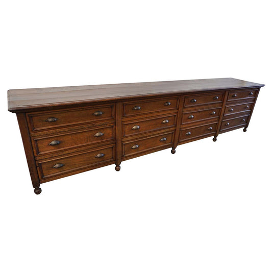 Very Large French Oak Apothecary Cabinet / Bank of Drawers, Late 19th