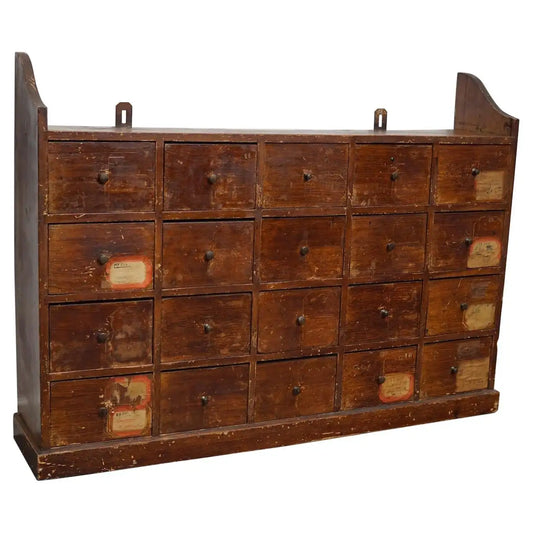 Dutch Industrial Pine Apothecary / Workshop Cabinet, circa 1920s