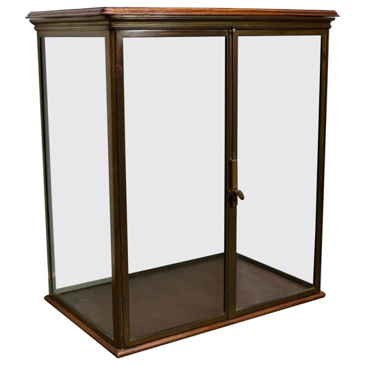 Antique French Glass and Brass Shop Cabinet / Vitrine, circa 1920s