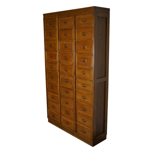 Dutch Oak Apothecary / Filing Cabinet Folding Doors, 1930s