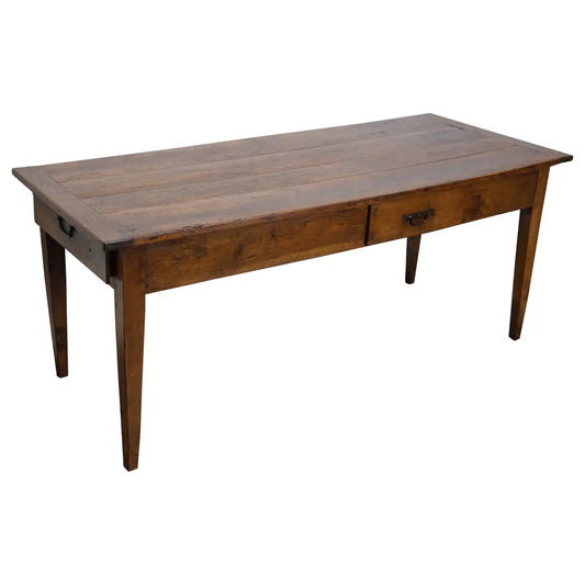 Antique 19th Century French Rustic Farmhouse Dining Table Fruitwood & Chestnut