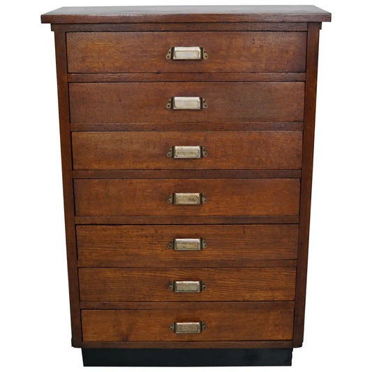 Dutch Oak Apothecary / Filing Cabinet, 1930s