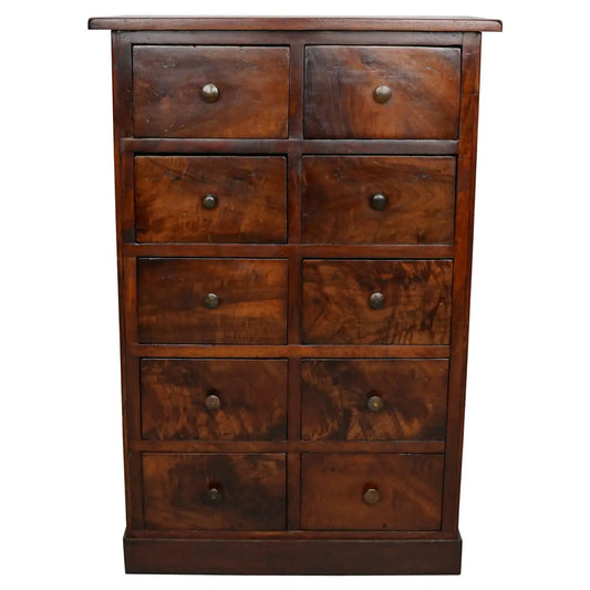 German Flower Mahogany Apothecary Cabinet, 19th Century
