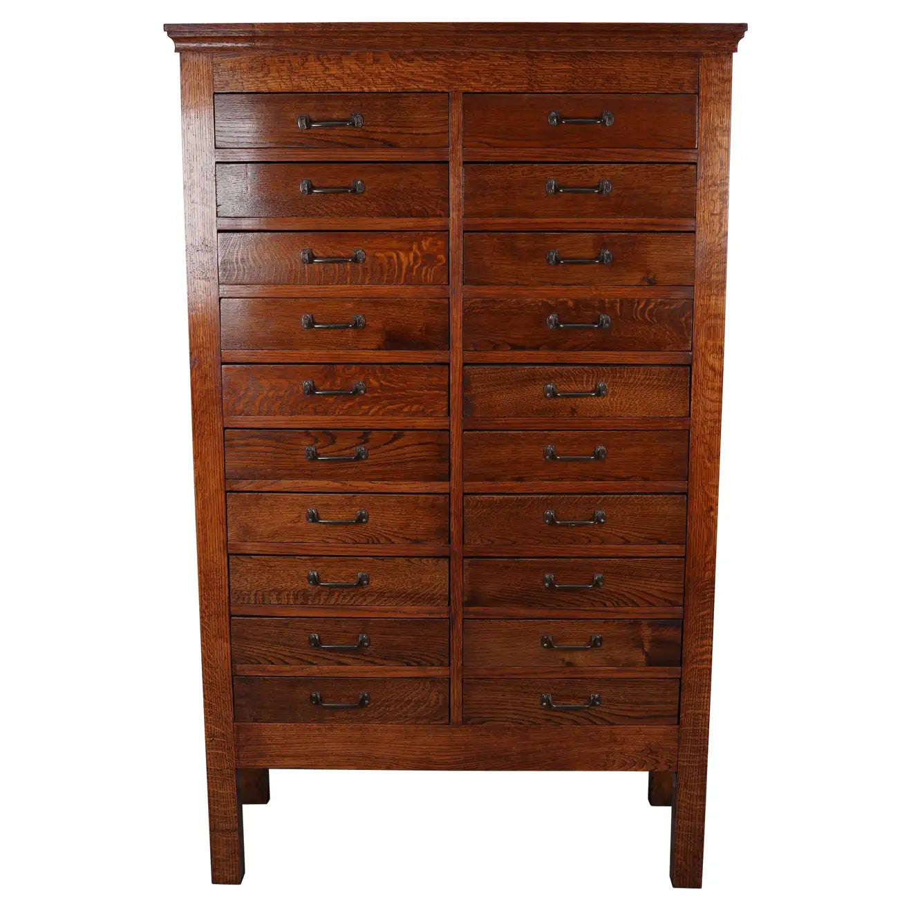 Dutch Oak & Beech Industrial Apothecary or Filing Cabinet, 1930s