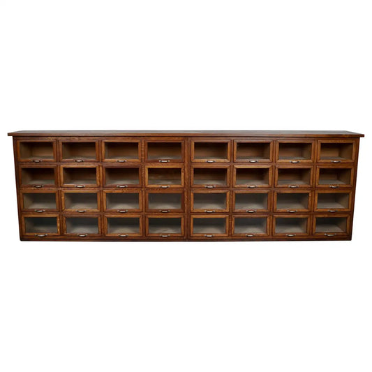 Large Vintage Dutch Oak Haberdashery Shop Cabinet, 1930s