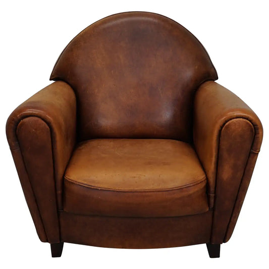 Vintage Dutch Cognac Colored Leather Club Chair