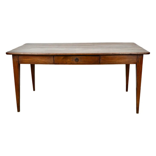 Antique 19th Century French Rustic Farmhouse Dining Table Chestnut