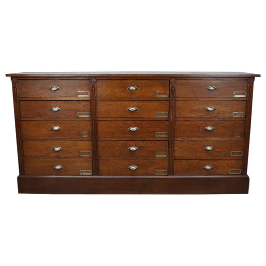 Antique German Oak Apothecary / Filing Cabinet, circa 1900