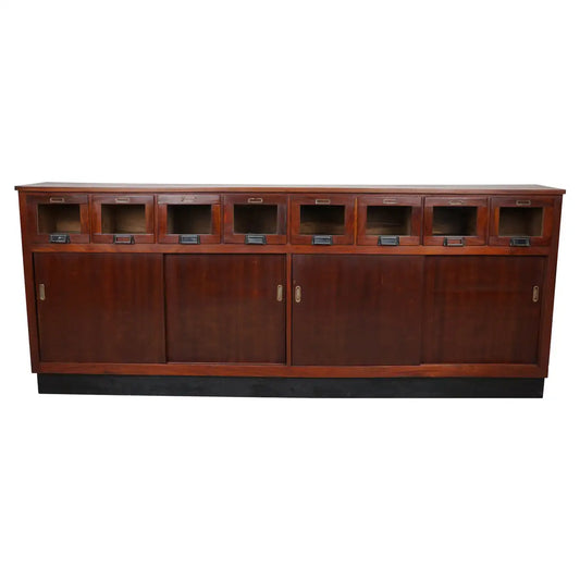 Large Vintage Dutch Mahogany Haberdashery Shop Cabinet, 1950s