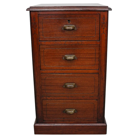 French Art Nouveau Mahogany Apothecary / Filing Cabinet, circa 1900