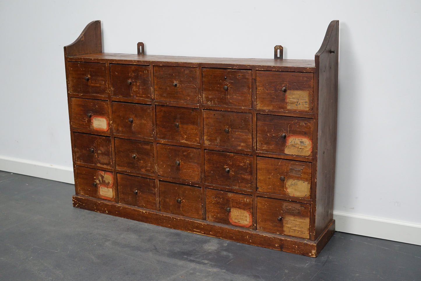 Dutch Industrial Pine Apothecary / Workshop Cabinet, circa 1920s