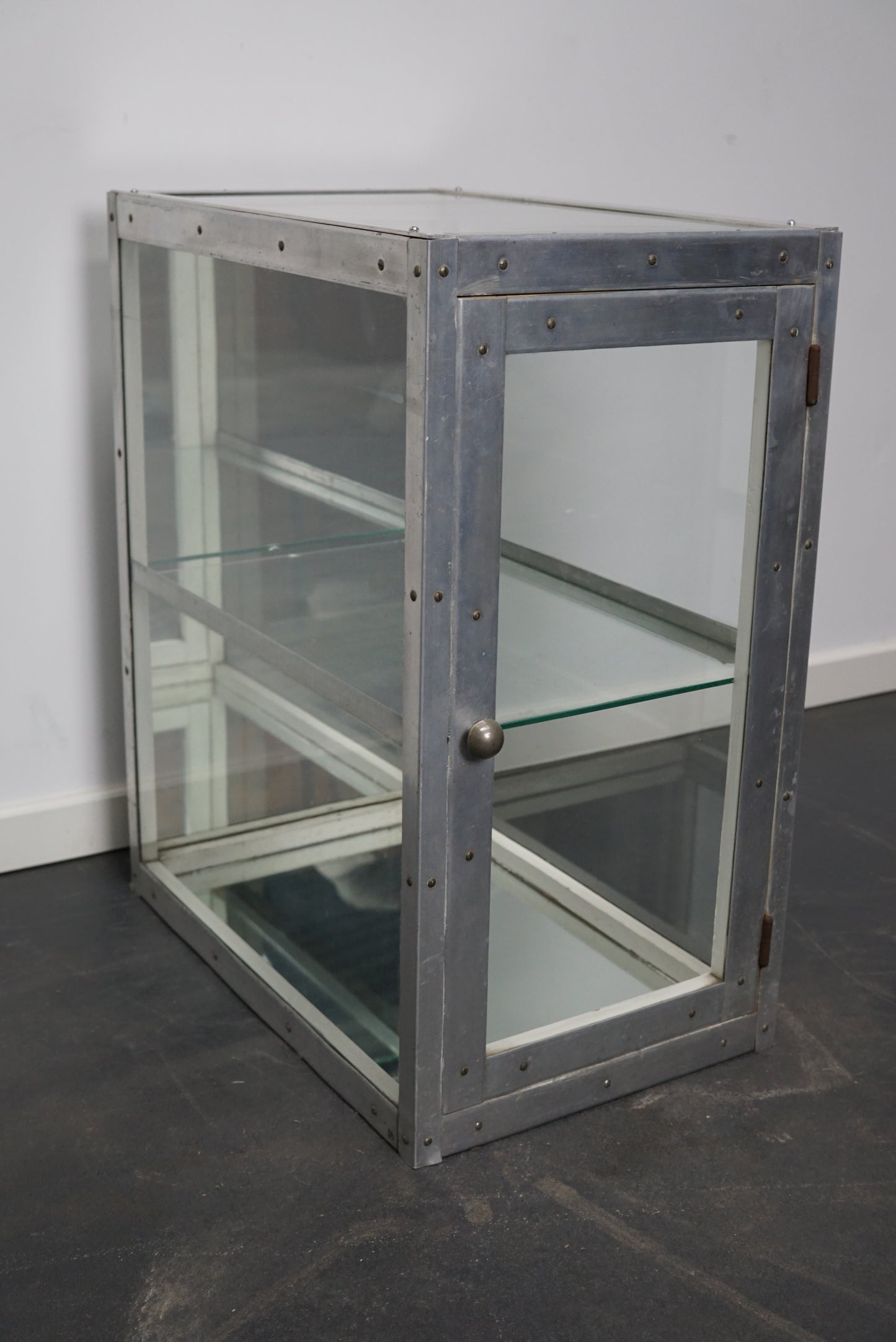 German Aluminium Museum / Shop Display Cabinet or Vitrine, Mid 20th Century