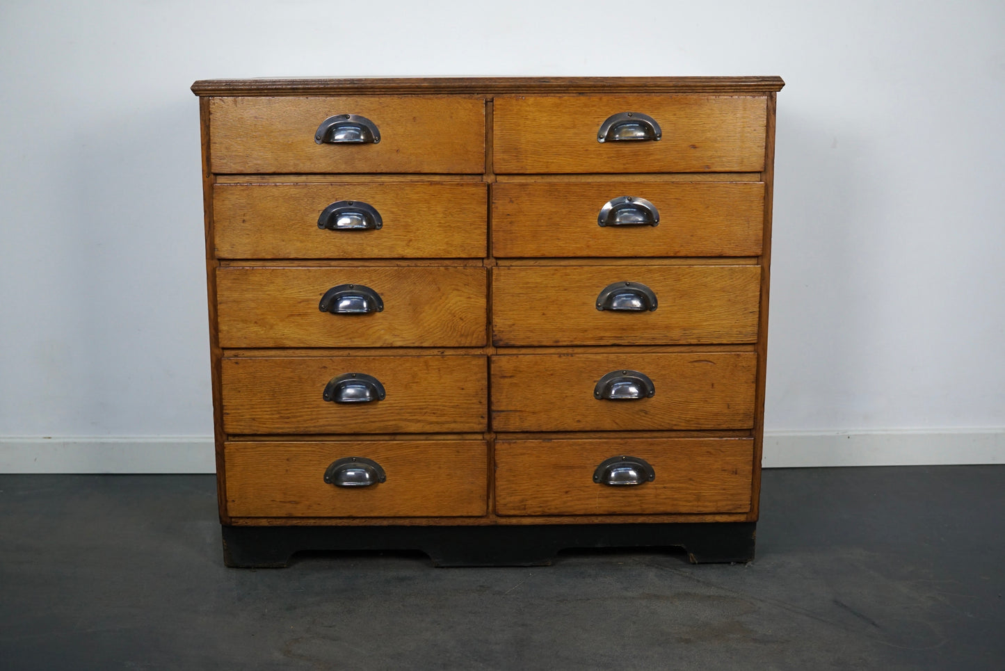 German Oak / Pine Apothecary Cabinet or Bank of Drawers, Mid-20th Century