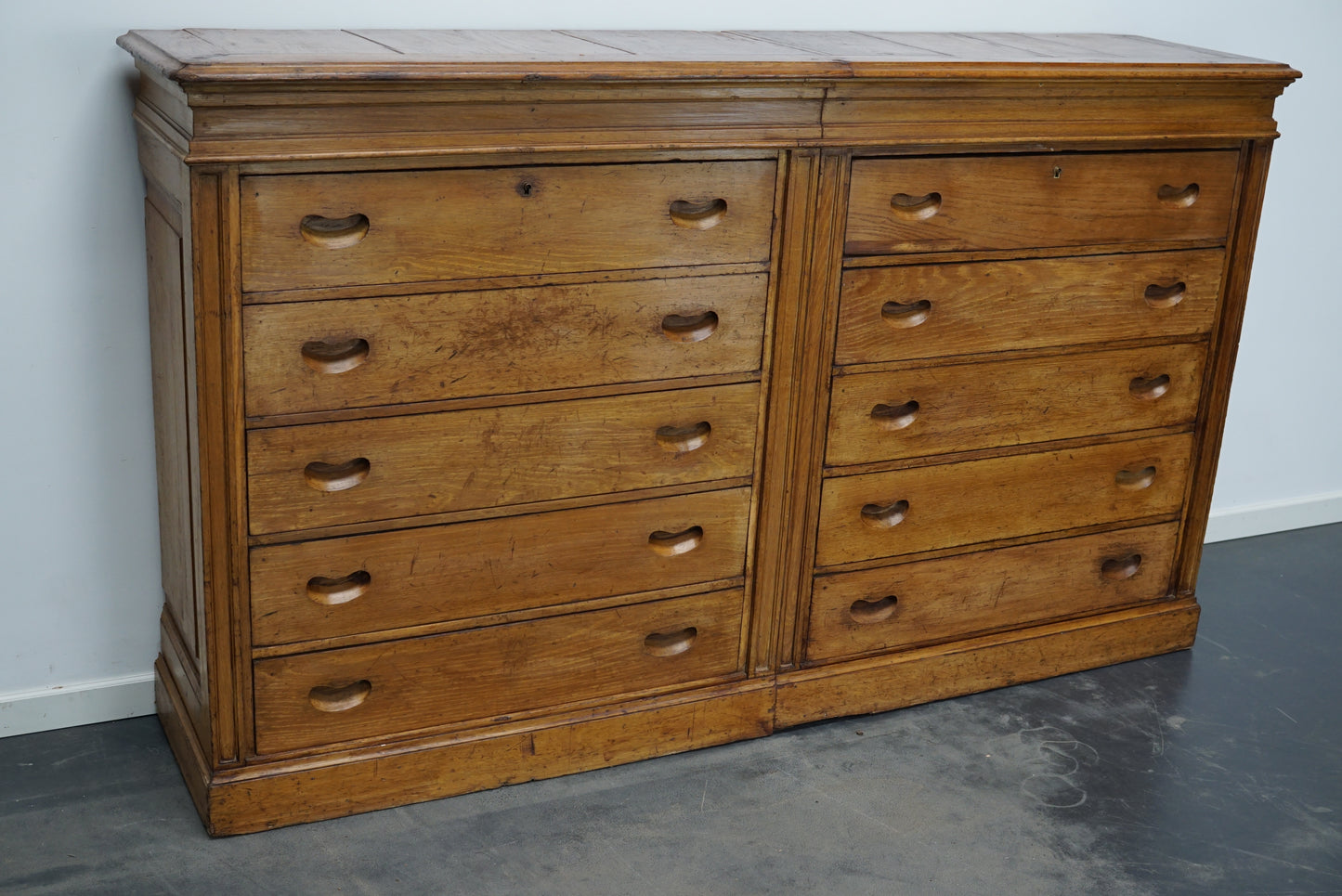 Antique Italian Oak Apothecary Cabinet, Early 20th Century