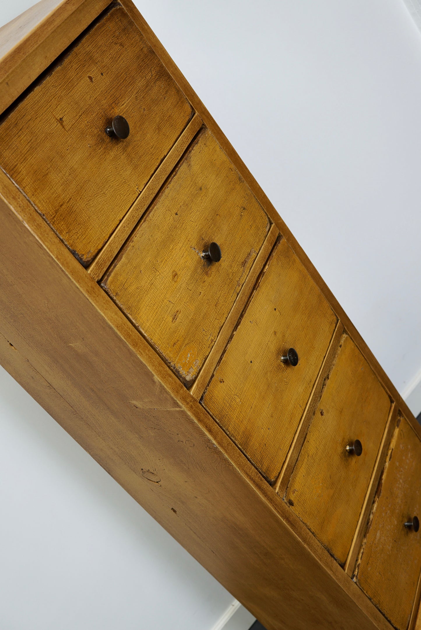 Antique Dutch Ochre Drawer Cabinet, Early 20th Century