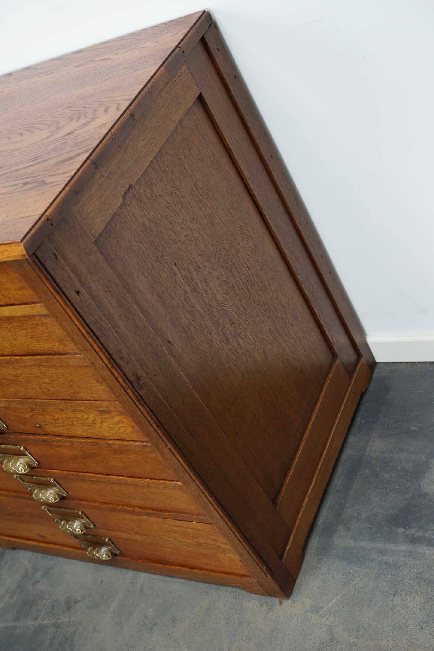 Dutch Oak Apothecary Cabinet / Plan Chest, Early 20th Century