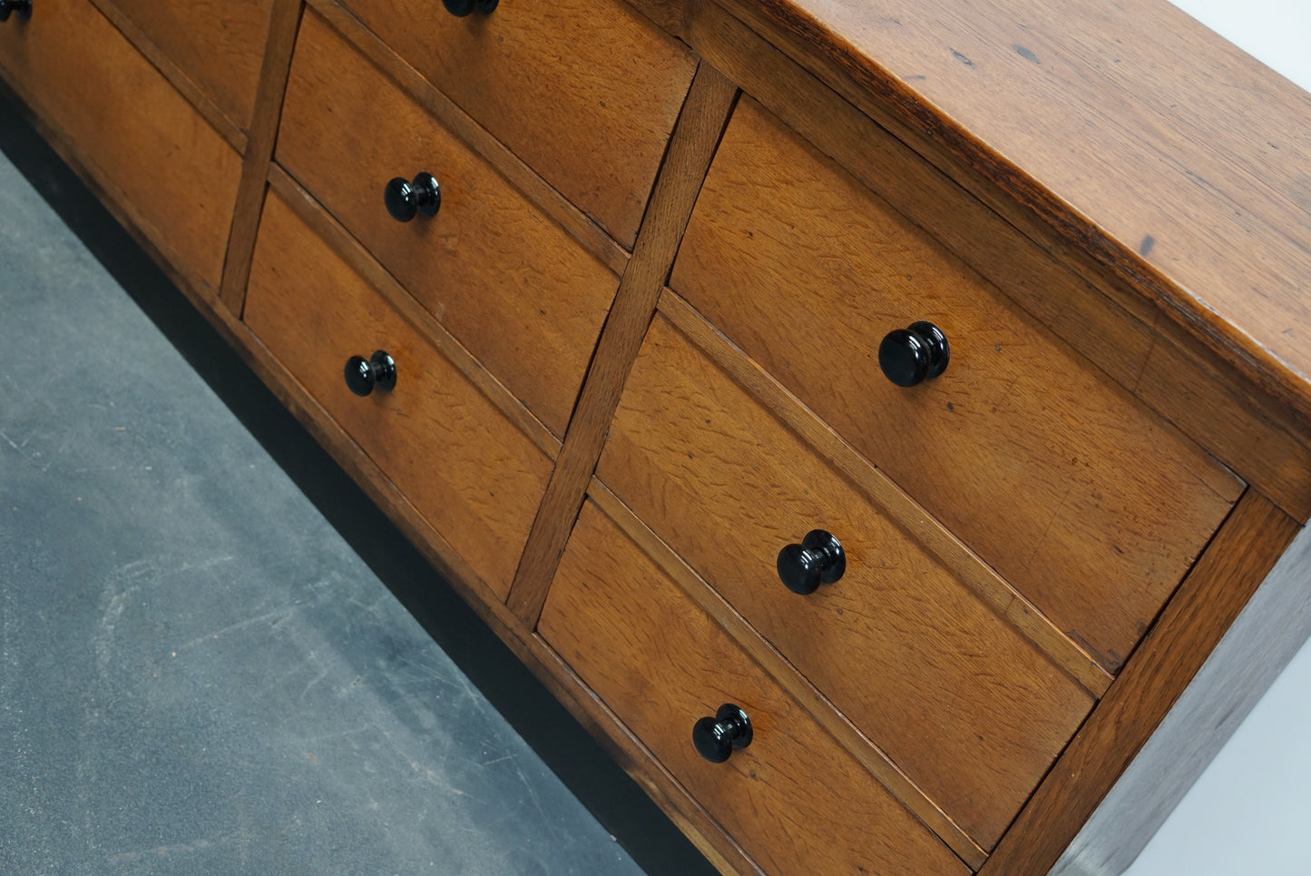 German Oak Industrial Apothecary Cabinet, Mid-20th Century