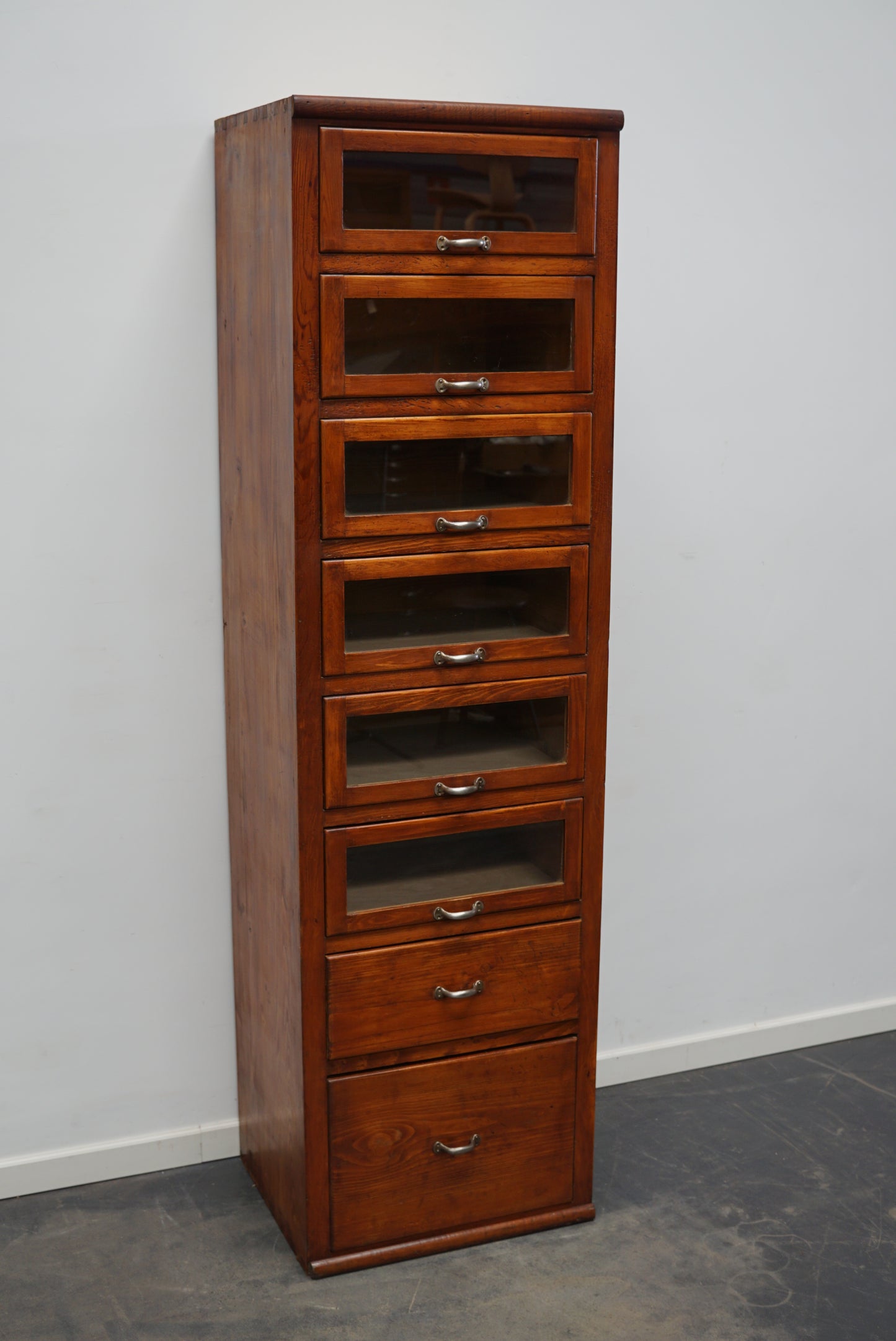 Tall Vintage German Pine Haberdashery Shop Cabinet, 1950s