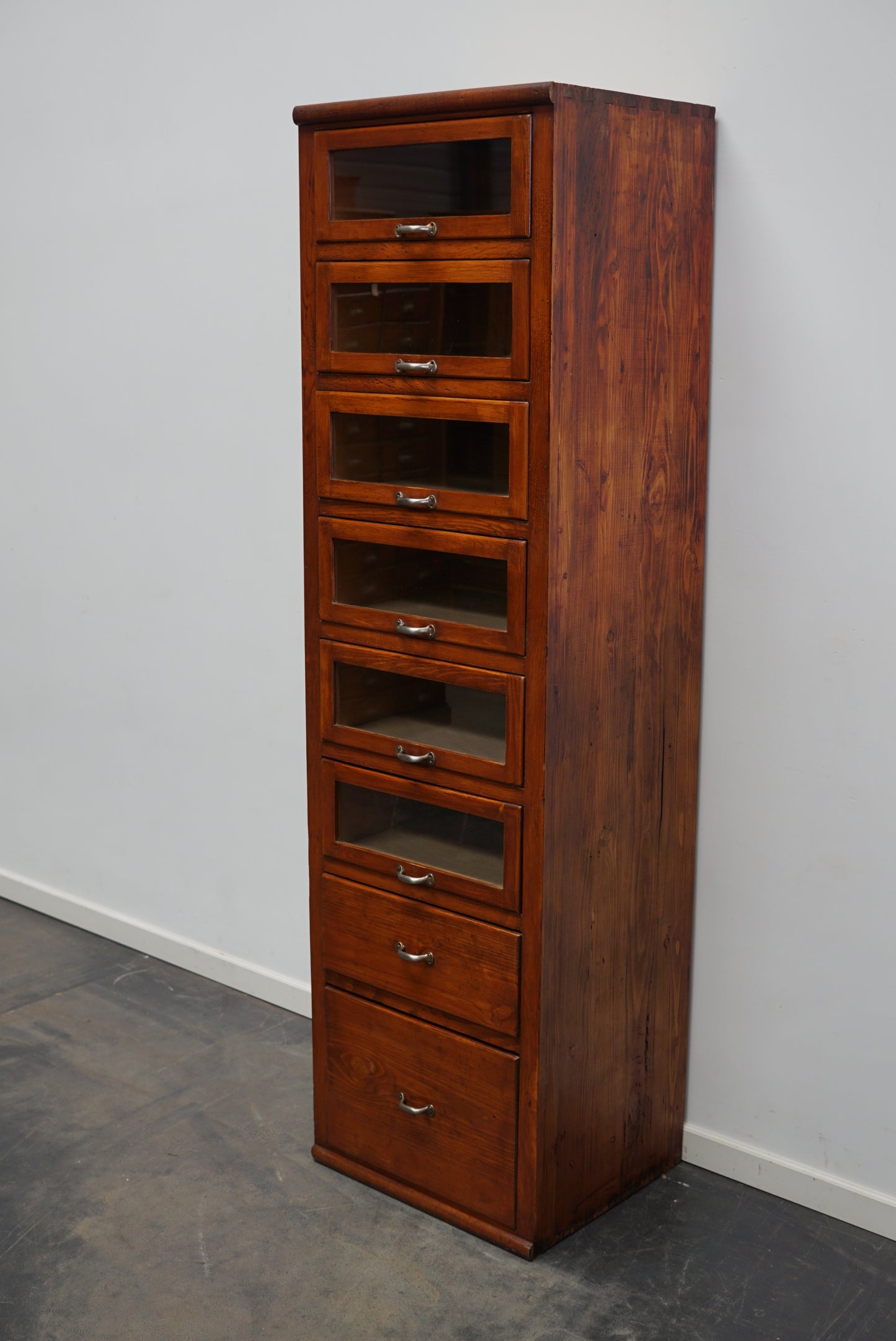 Tall Vintage German Pine Haberdashery Shop Cabinet, 1950s