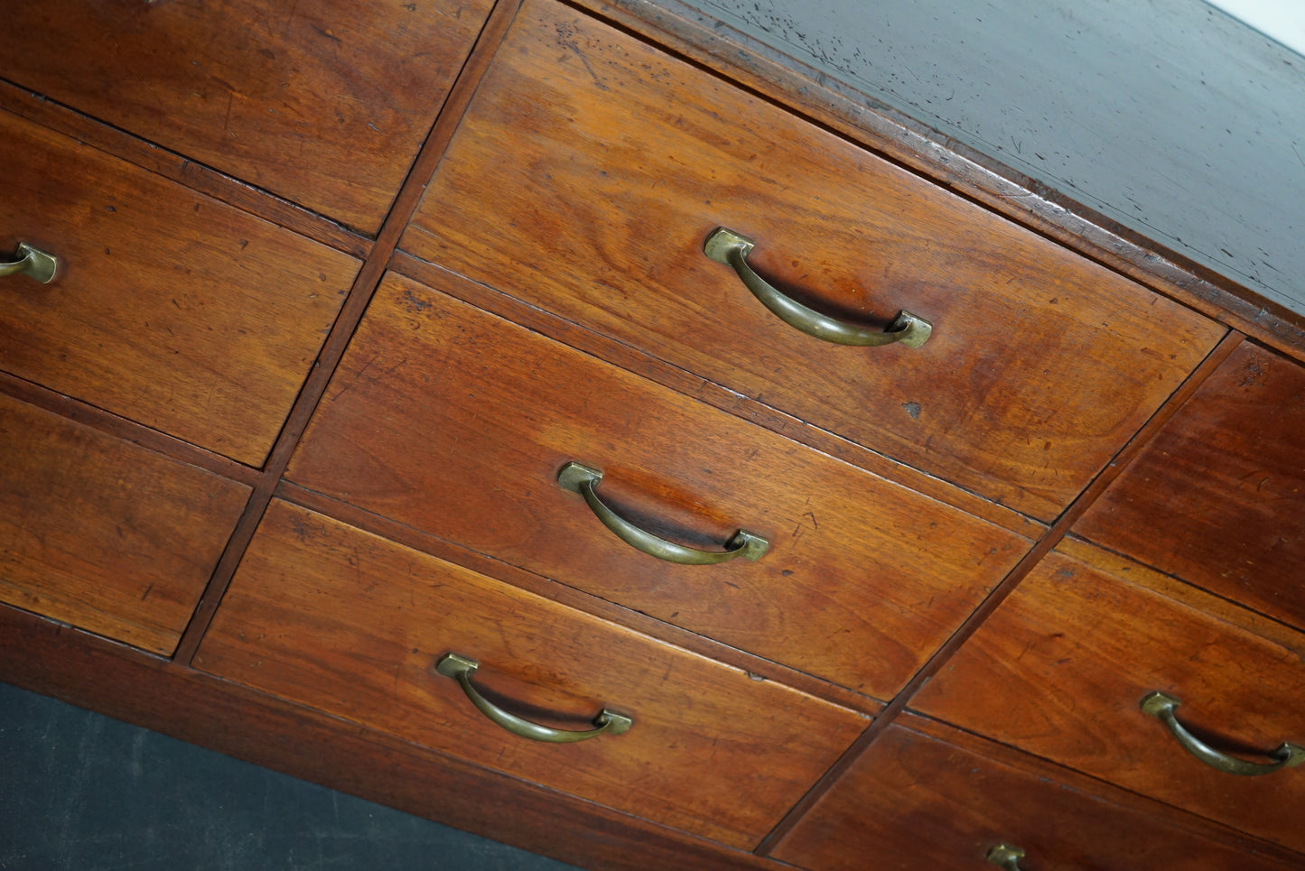 Large French Mahogany Apothecary Cabinet / Drapers Chest, Early 20th Century