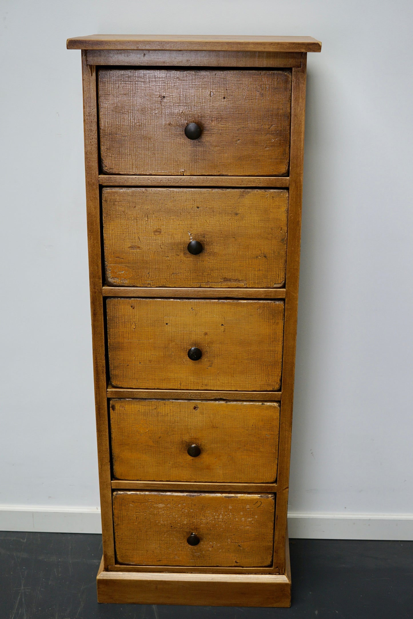 Antique Dutch Ochre Drawer Cabinet, Early 20th Century