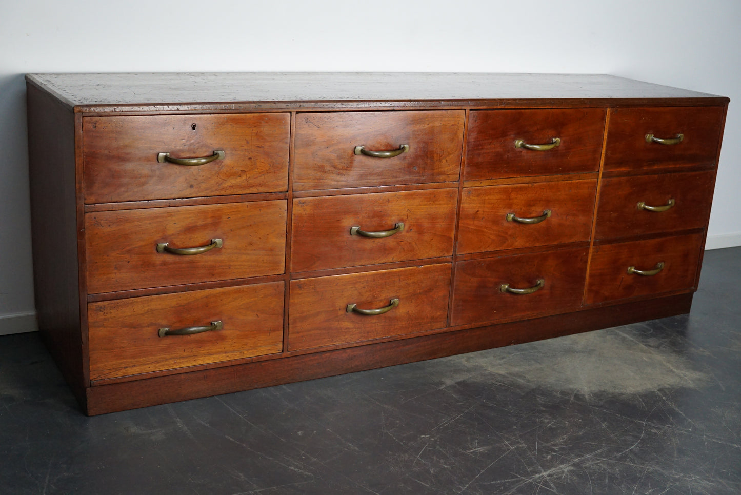 Large French Mahogany Apothecary Cabinet / Drapers Chest, Early 20th Century