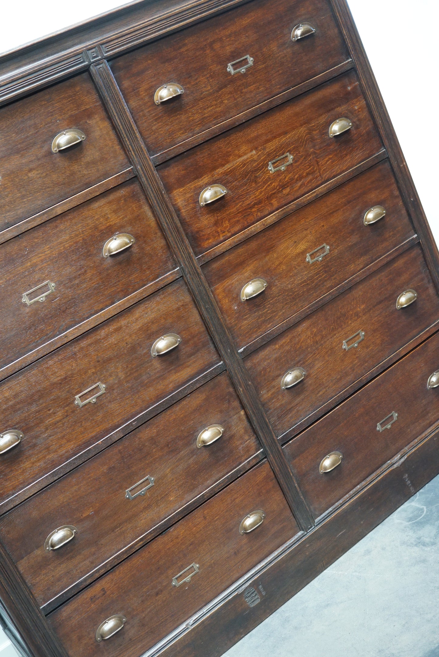 Very Large Antique French Oak Apothecary Cabinet, Early 20th Century