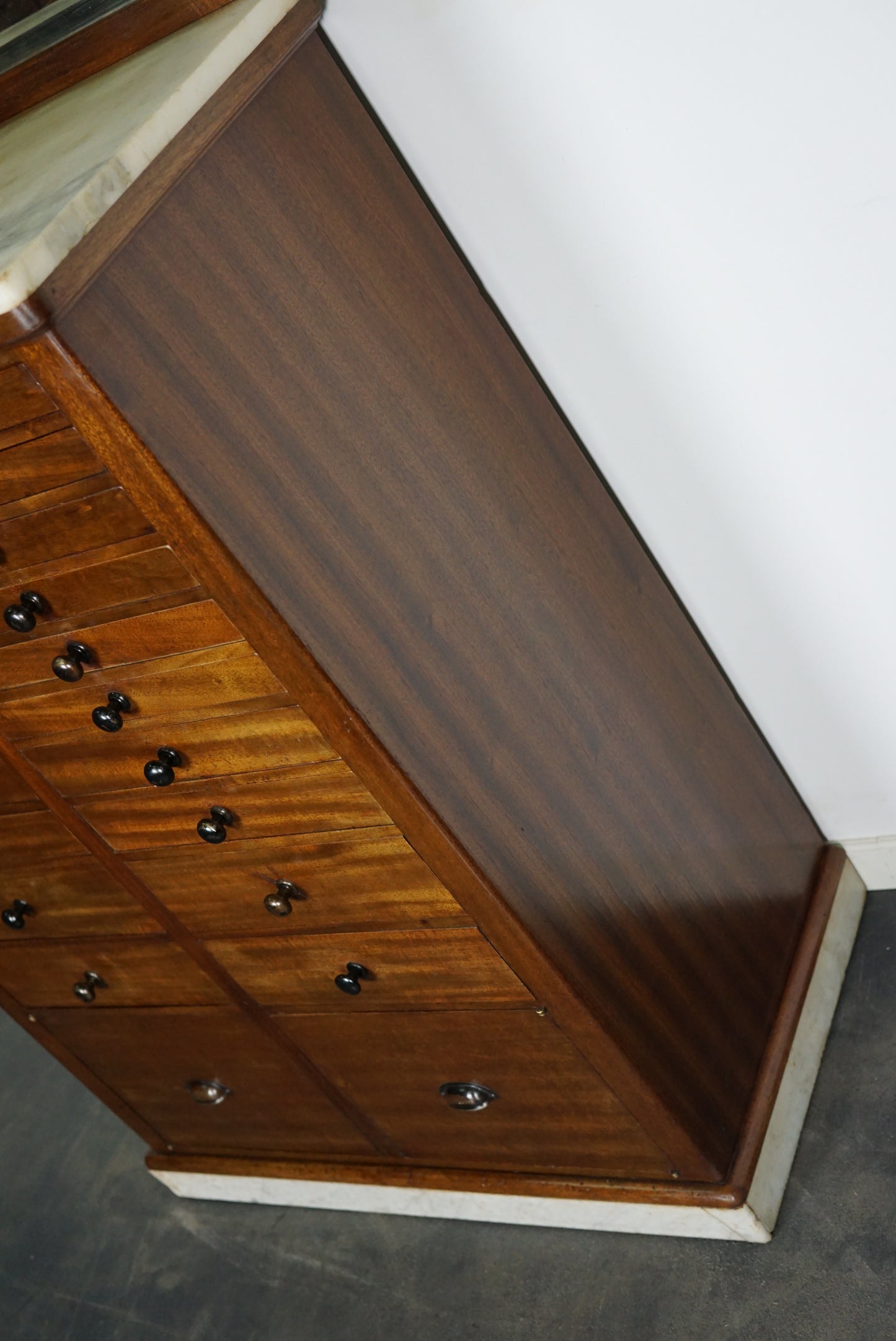 Antique Mahogany and Marble Dental / Dentist Cabinet, Amsterdam ca 1920