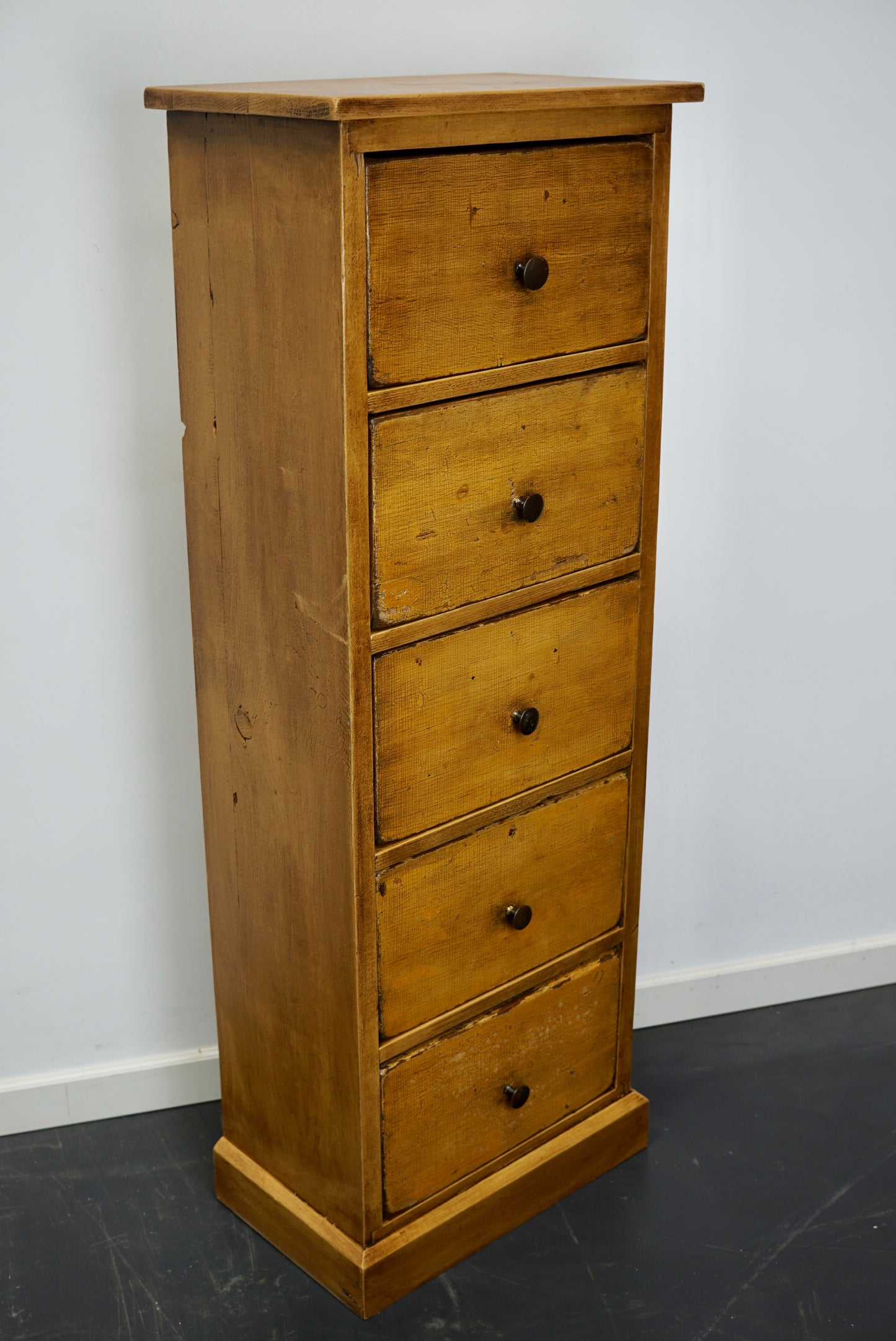 Antique Dutch Ochre Drawer Cabinet, Early 20th Century