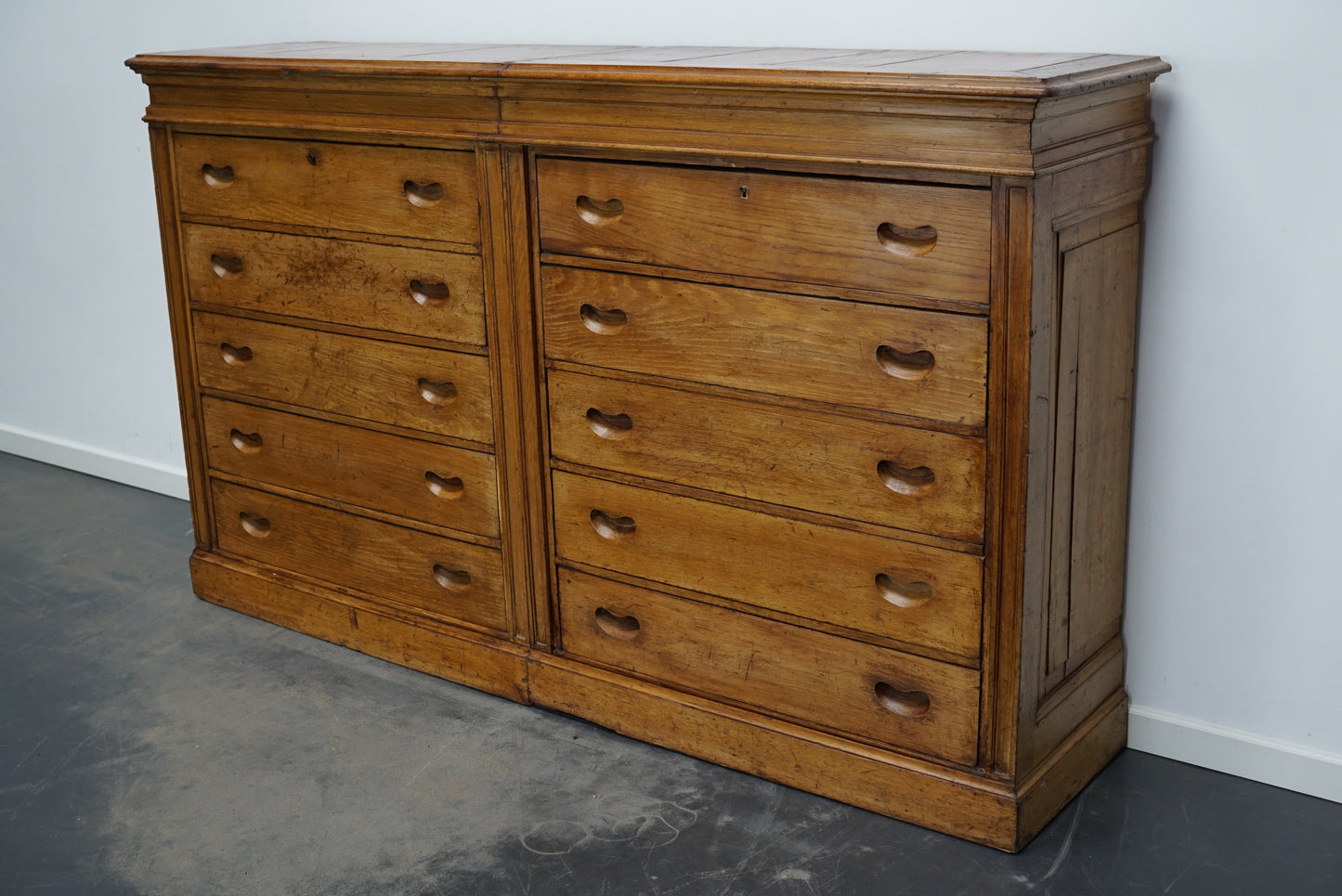 Antique Italian Oak Apothecary Cabinet, Early 20th Century