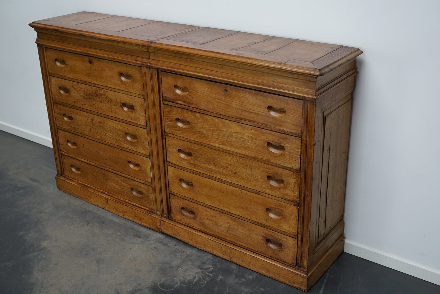 Antique Italian Oak Apothecary Cabinet, Early 20th Century