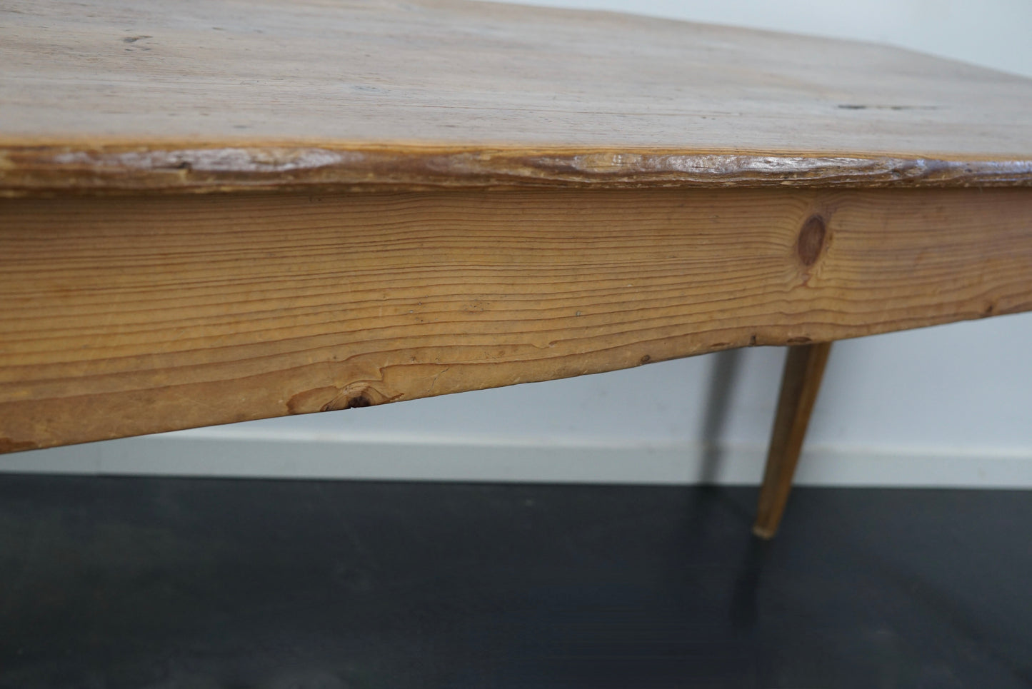 Antique Light Pine & Fruitwood French Farmhouse Dining Table, 19th Century