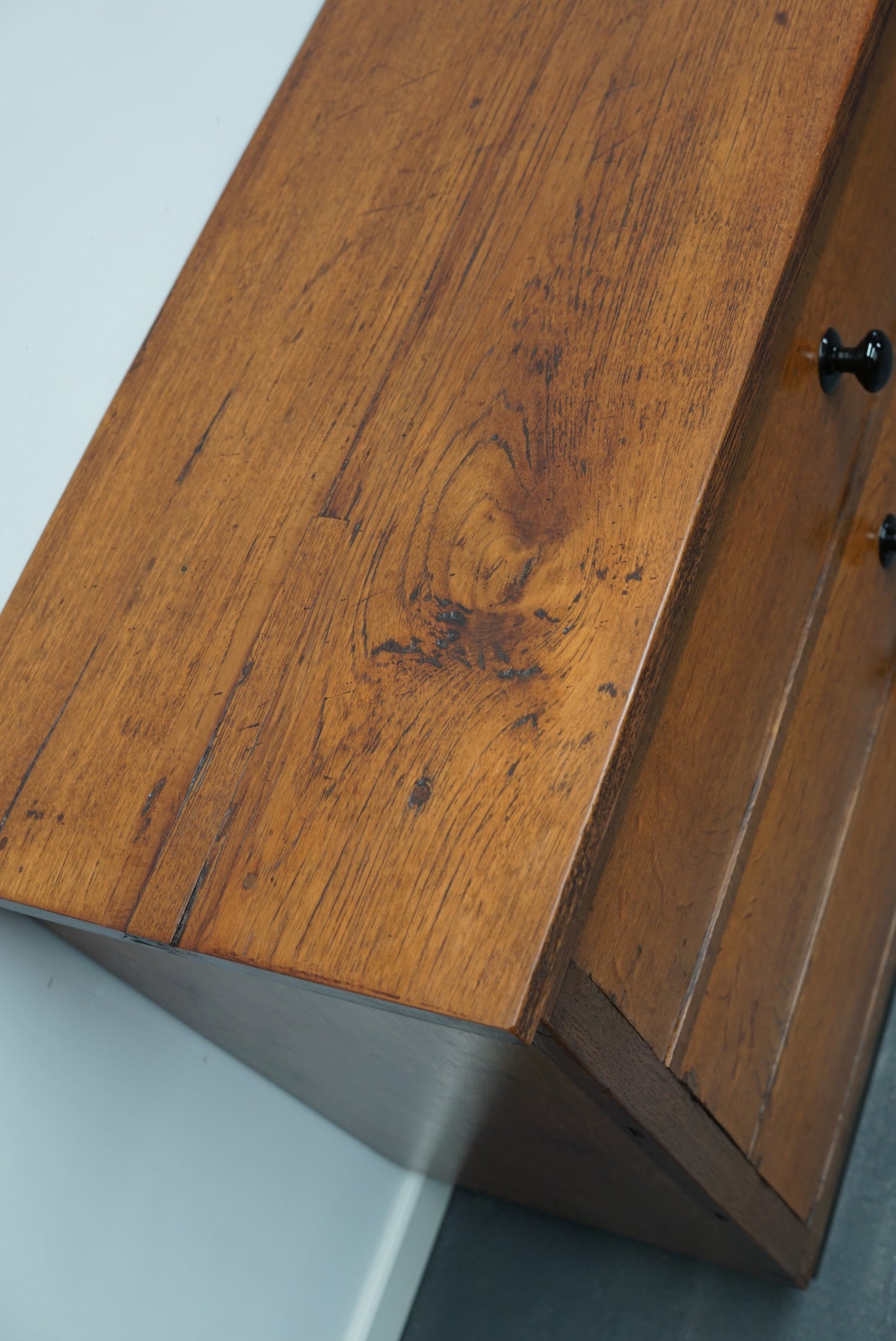 German Oak Industrial Apothecary Cabinet, Mid-20th Century