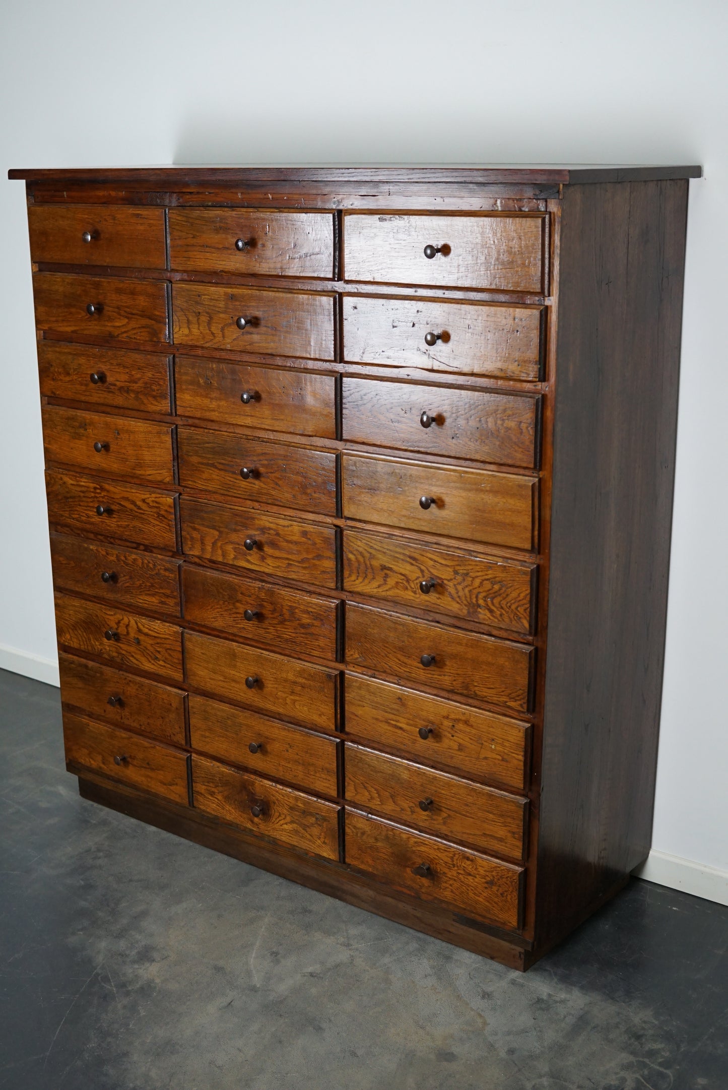 Antique French Oak Apothecary Cabinet, Early 20th Century