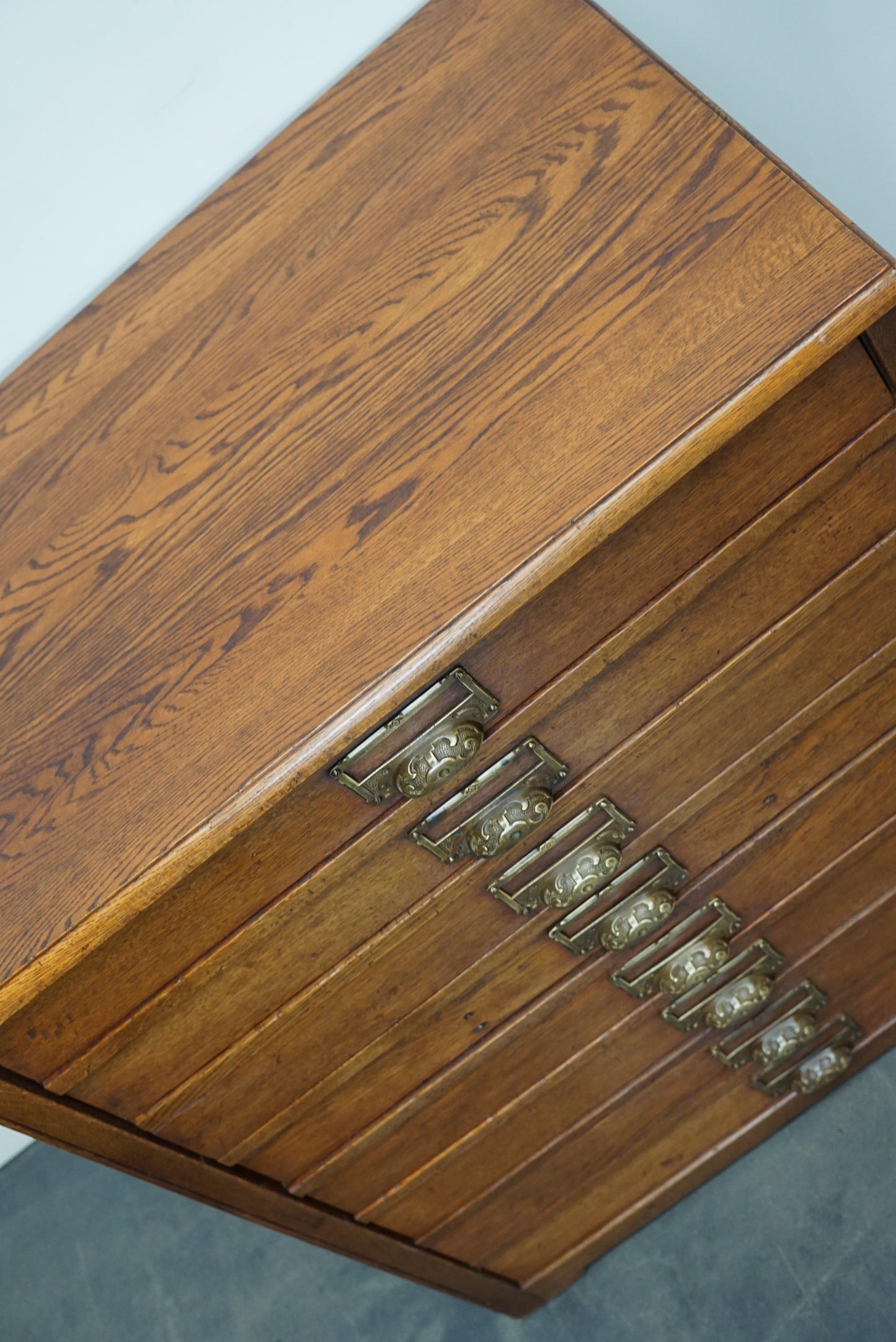 Dutch Oak Apothecary Cabinet / Plan Chest, Early 20th Century