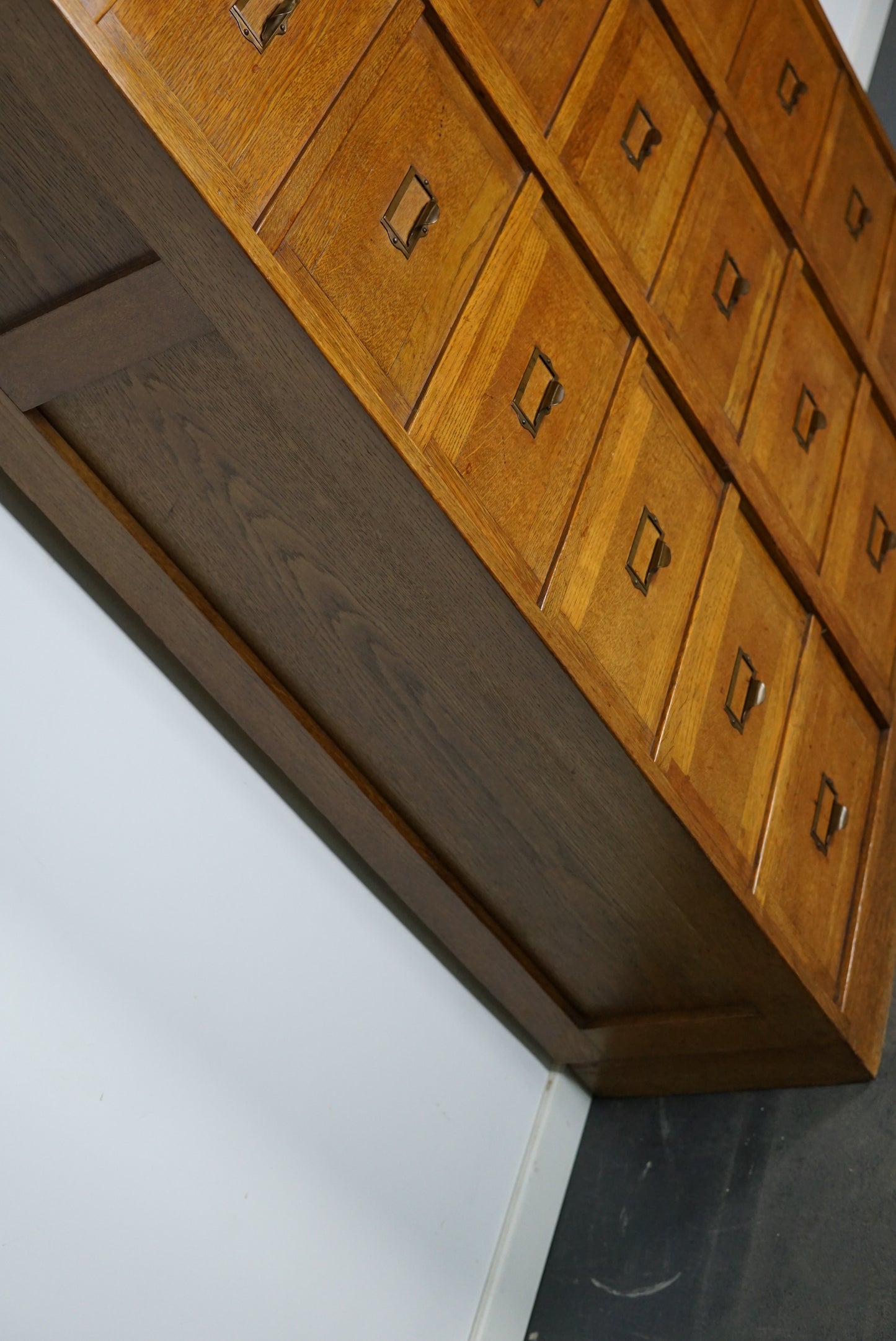 Dutch Oak Apothecary / Filing Cabinet Folding Doors, 1930s