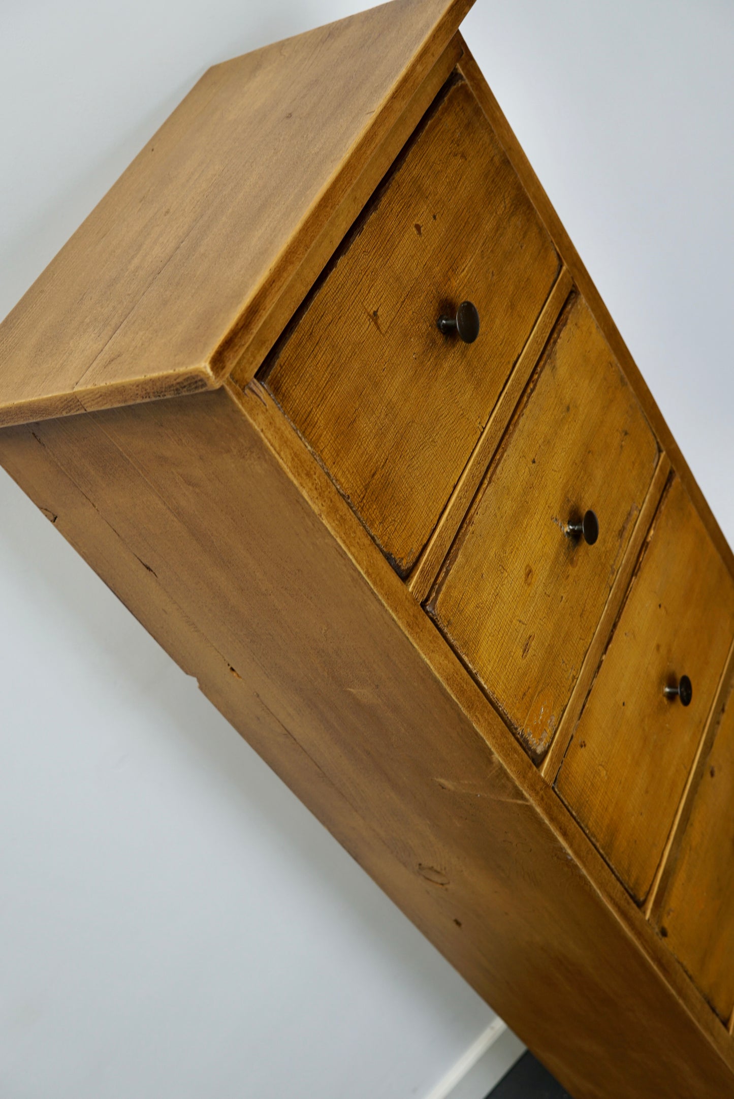 Antique Dutch Ochre Drawer Cabinet, Early 20th Century