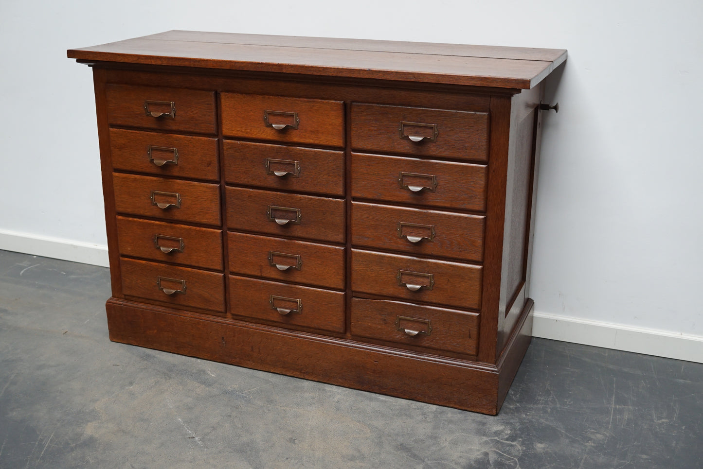 Dutch Oak Apothecary or Filing Cabinet, 1930s