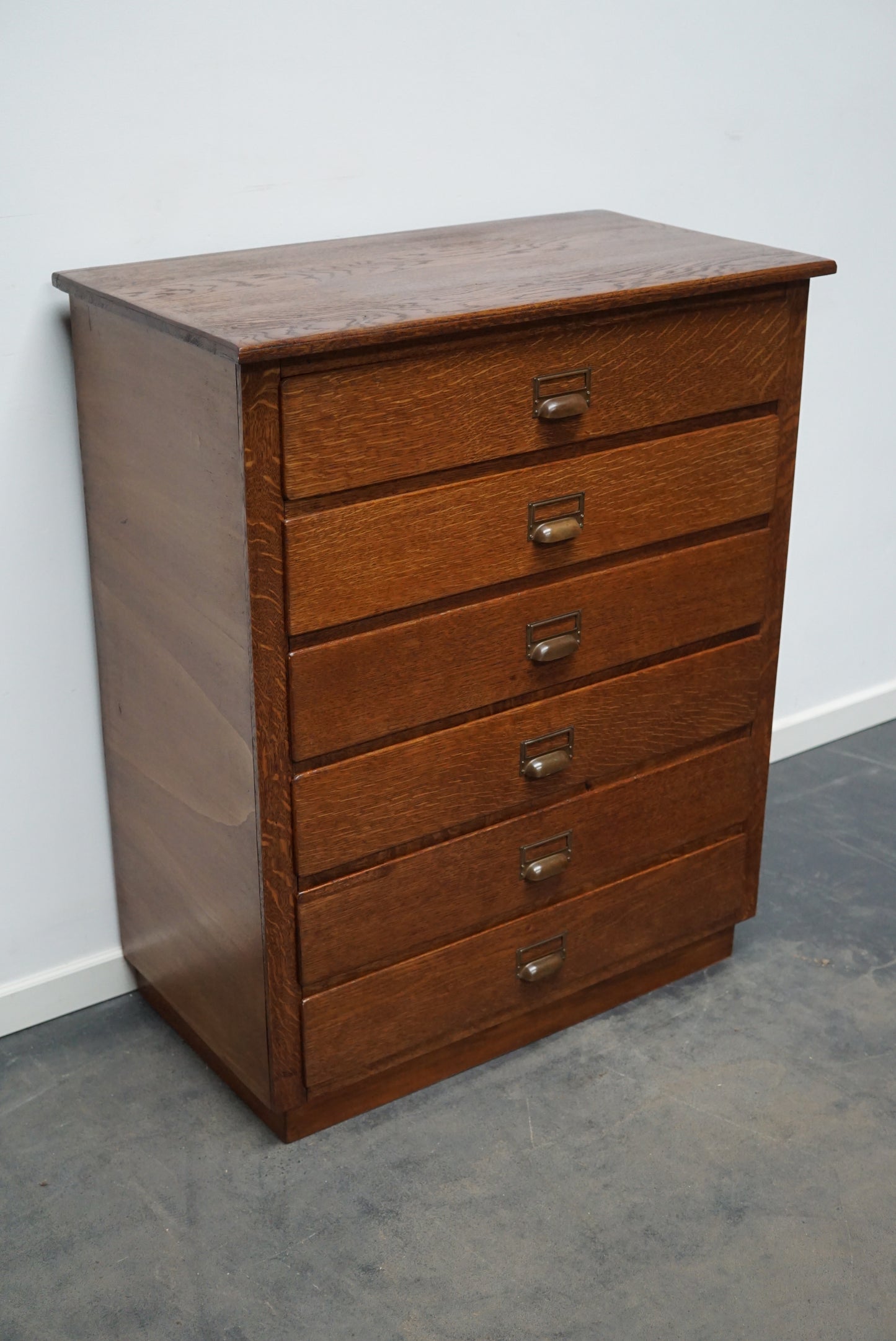 Dutch Oak Apothecary Cabinet or Bank of Drawers, 1930s
