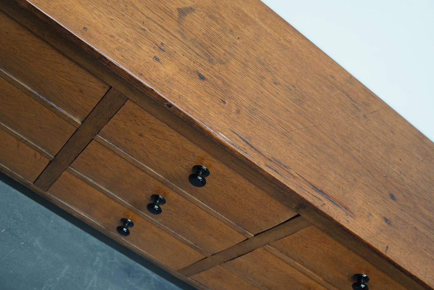 German Oak Industrial Apothecary Cabinet, Mid-20th Century