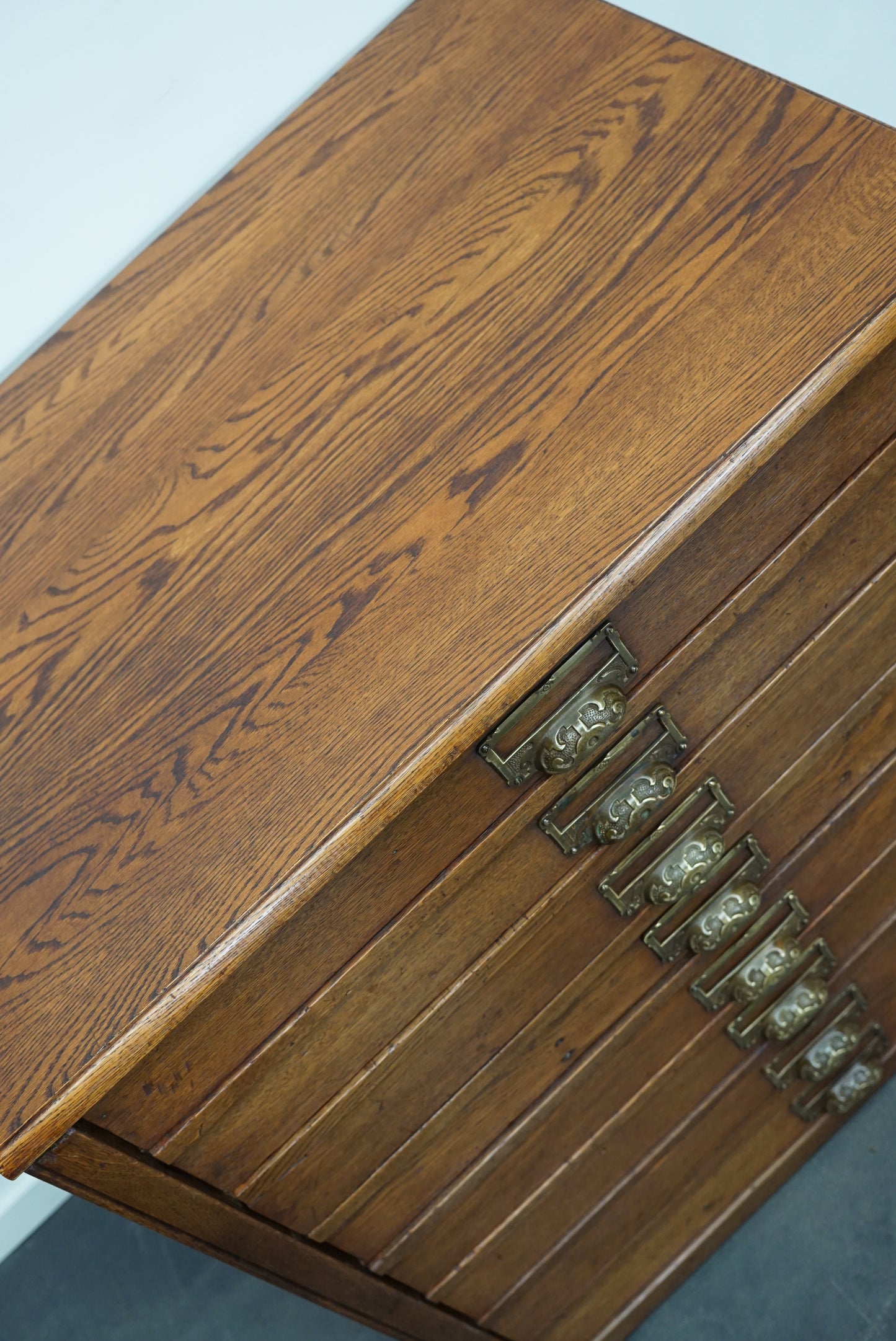 Dutch Oak Apothecary Cabinet / Plan Chest, Early 20th Century