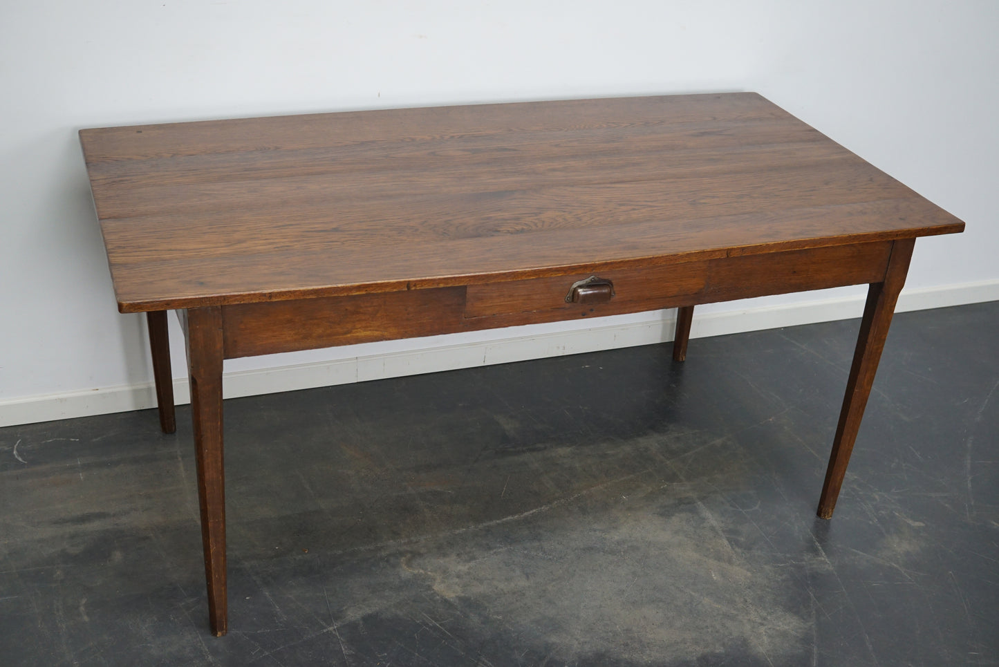 French Oak Farmhouse Art Deco Style Dining Table, 1920s-1930s