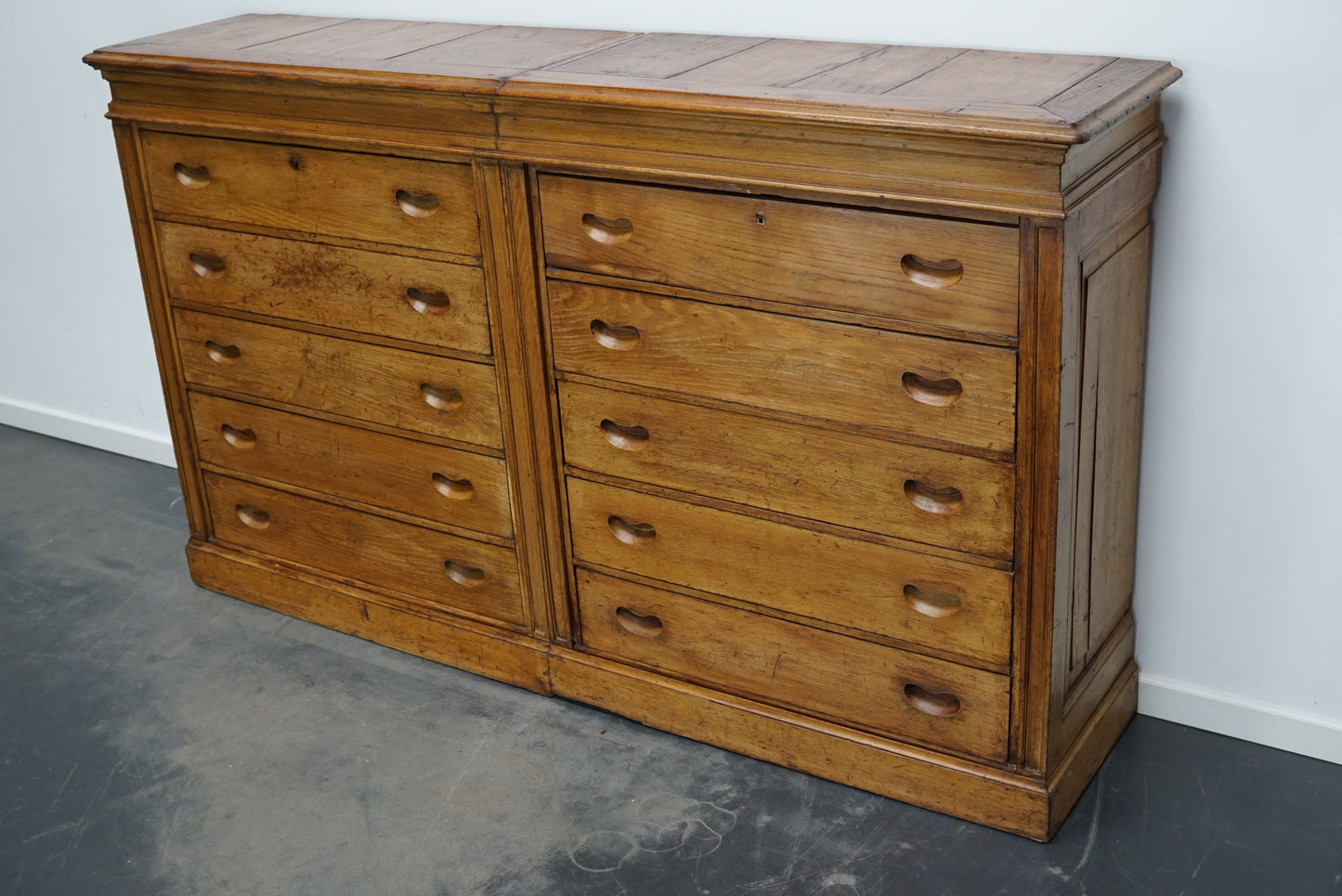 Antique Italian Oak Apothecary Cabinet, Early 20th Century