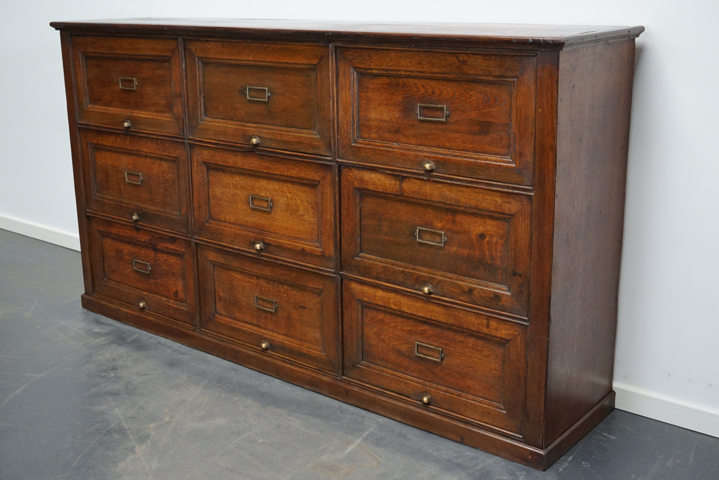 Antique French Oak Apothecary / Filing Cabinet Folding Doors, Early 20th Century